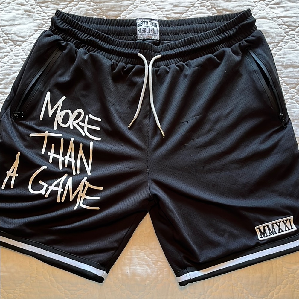 Bigger Than Basketball more than a game shorts, size Large